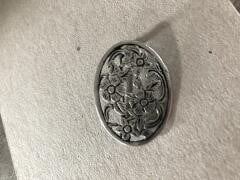 Zilveren broche Floral