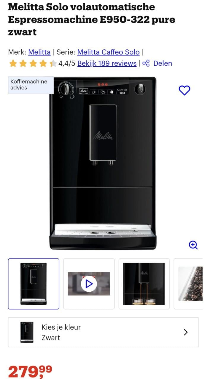 Melitta Caffeo Solo met veel extra's