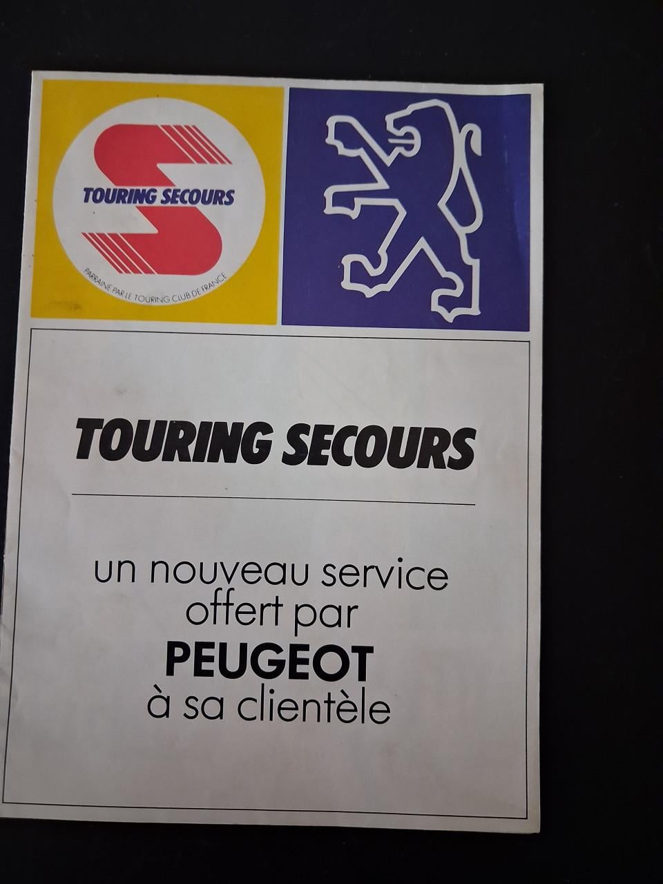 Folder van depannage adressen voor Peugeot in Frankrijk