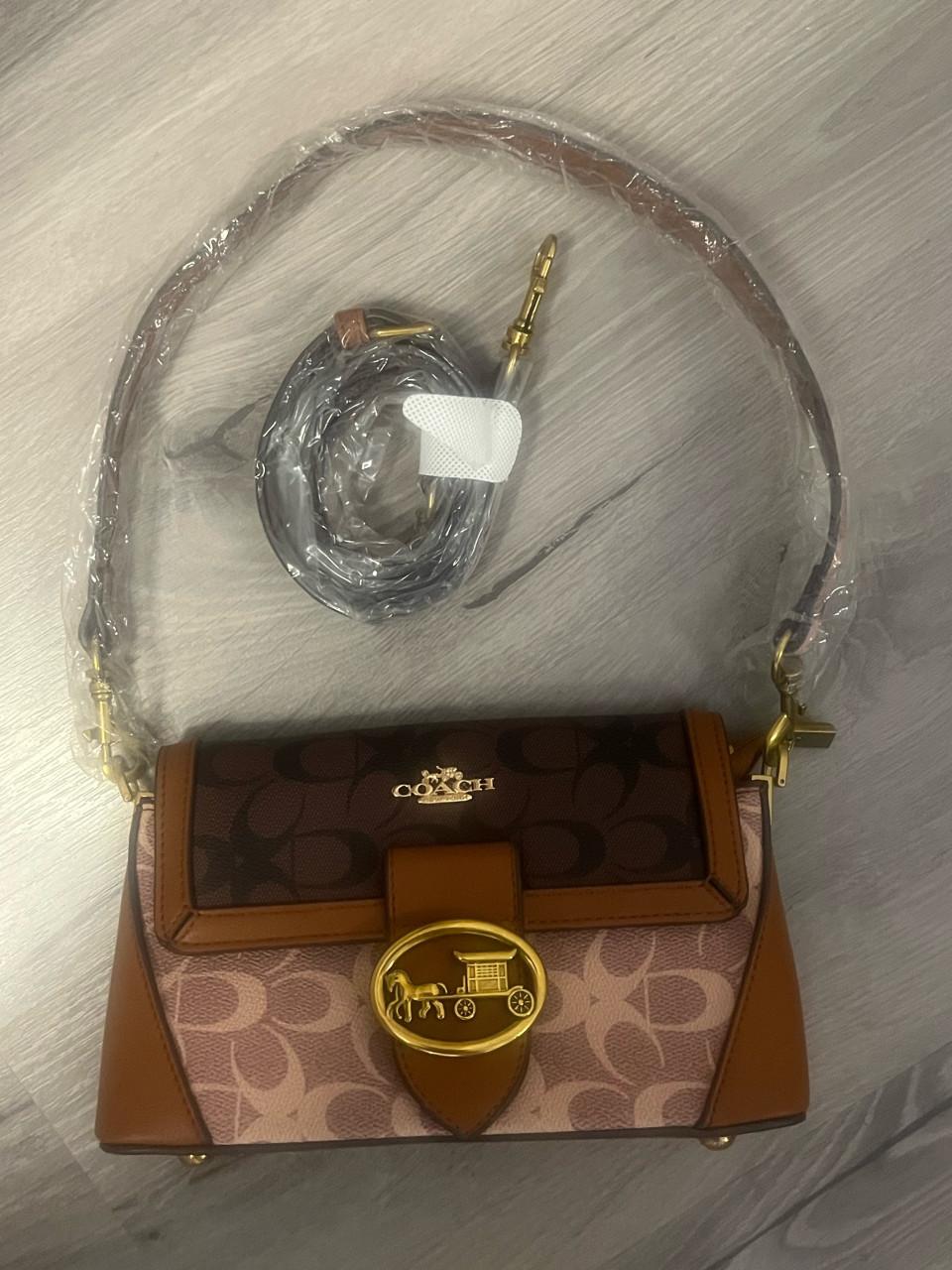 Coach schoudertas bruin/beige