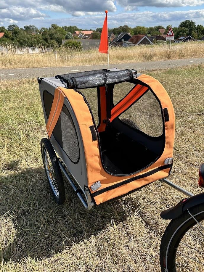 Te koop: Grote Duvo hondenfietskar – Opvouwbaar & Comfortabel (ZGAN)