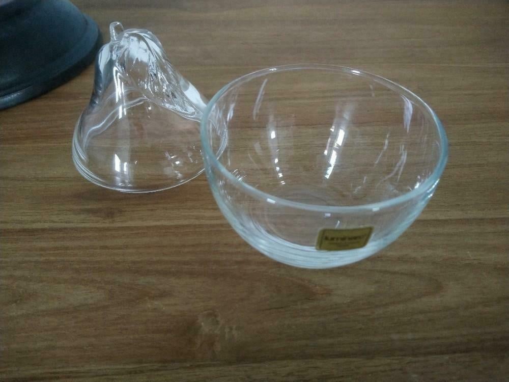 Vintage Luminarc schaaltje met deksel / bonbonniere (peer)