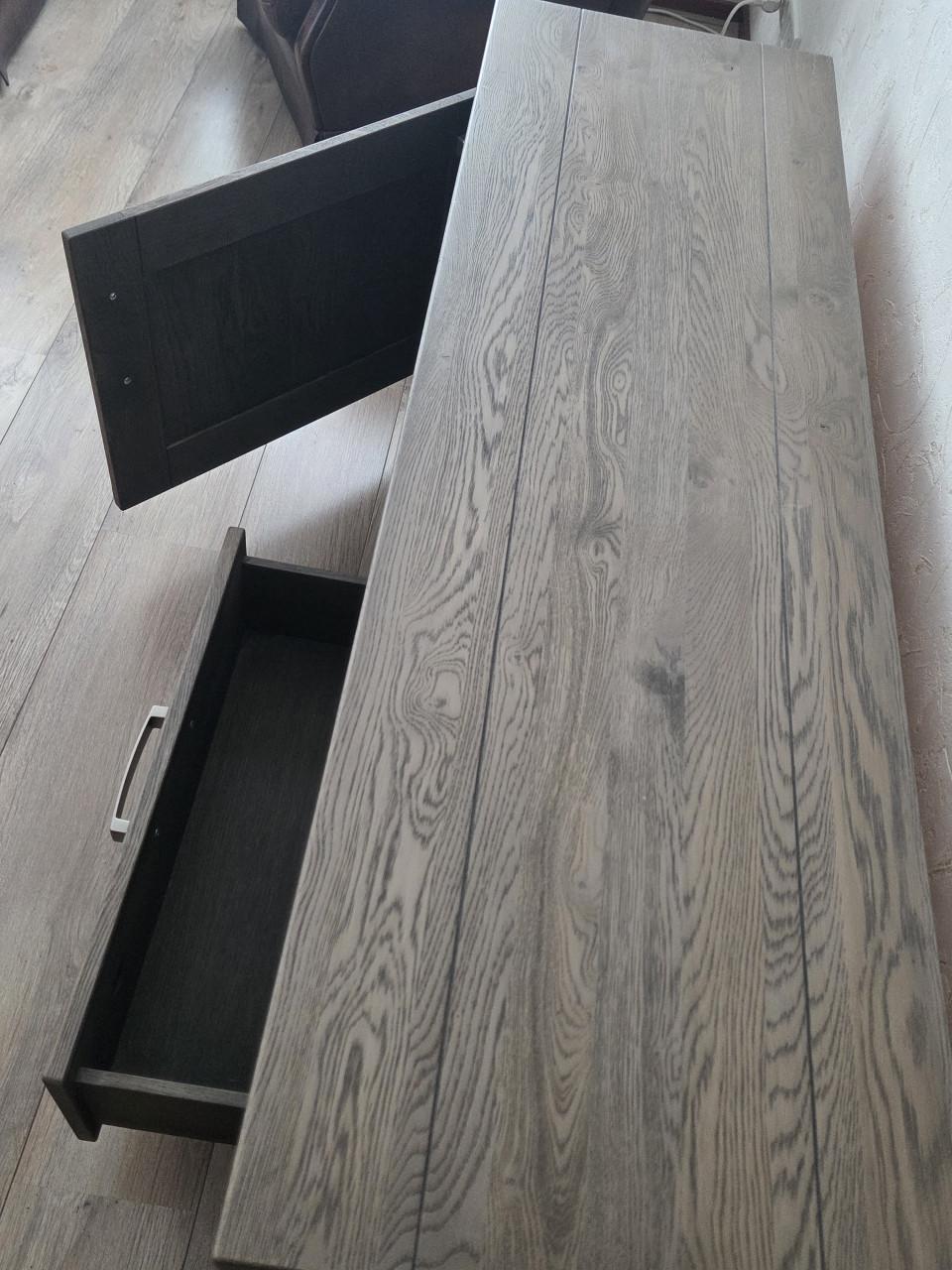 Eiken tv-kast grijs/bruin