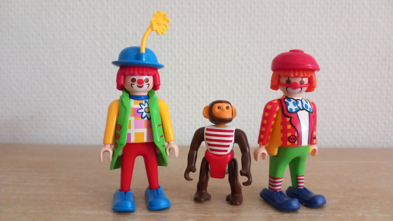 Playmobil clowns met circusaap