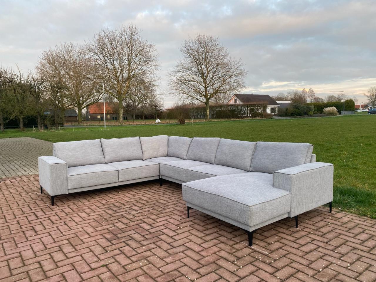 Grijs Stoffen U-Bankstel-Extra Grote Lounge Hoekbank-Gratis Levering
