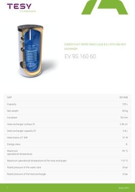 Tapwater vat met solar spiraal Tesy EV9S16060