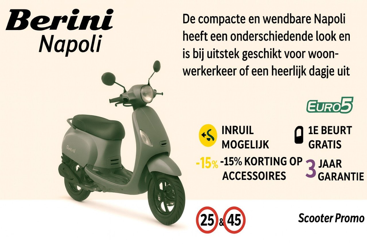 De Berini Napoli met stijlvolle Riva look is weer op voorraad.