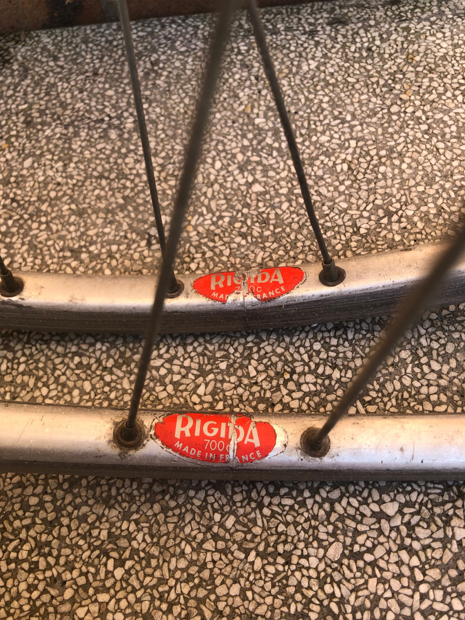 Vintage racefiets wielen.