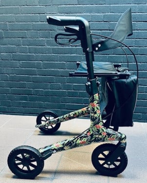 Lichtgewicht Rollator Carbon Bloemenprint