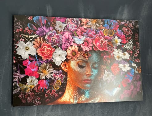 Schilderij vrouw met bloemen
