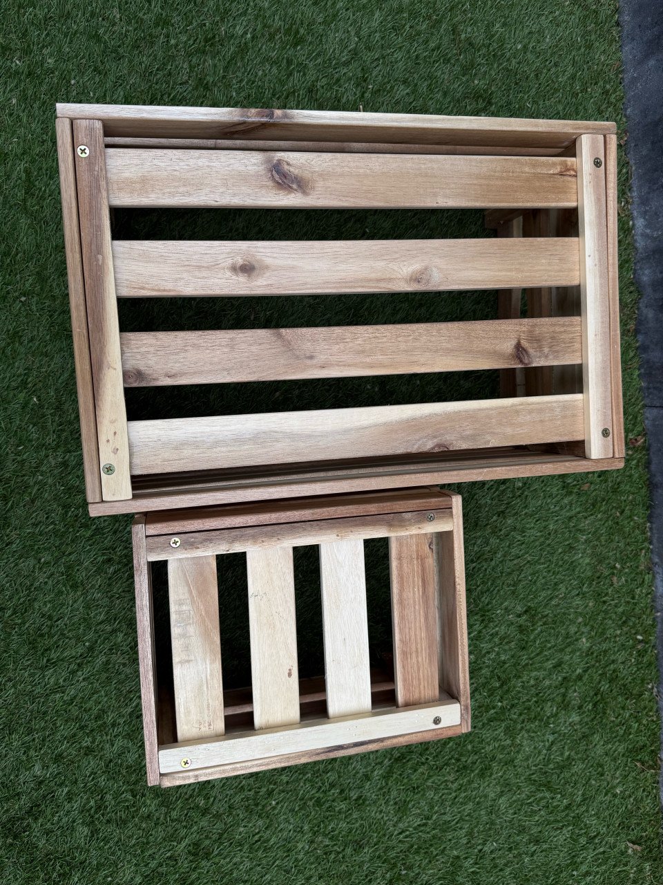 12 Acacia houten kistjes 8 grote & 4 kleine