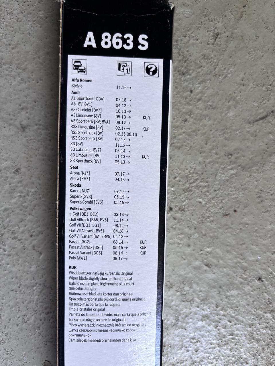 Ruitenwissers Bosch Aero (voor diverse autotypen)