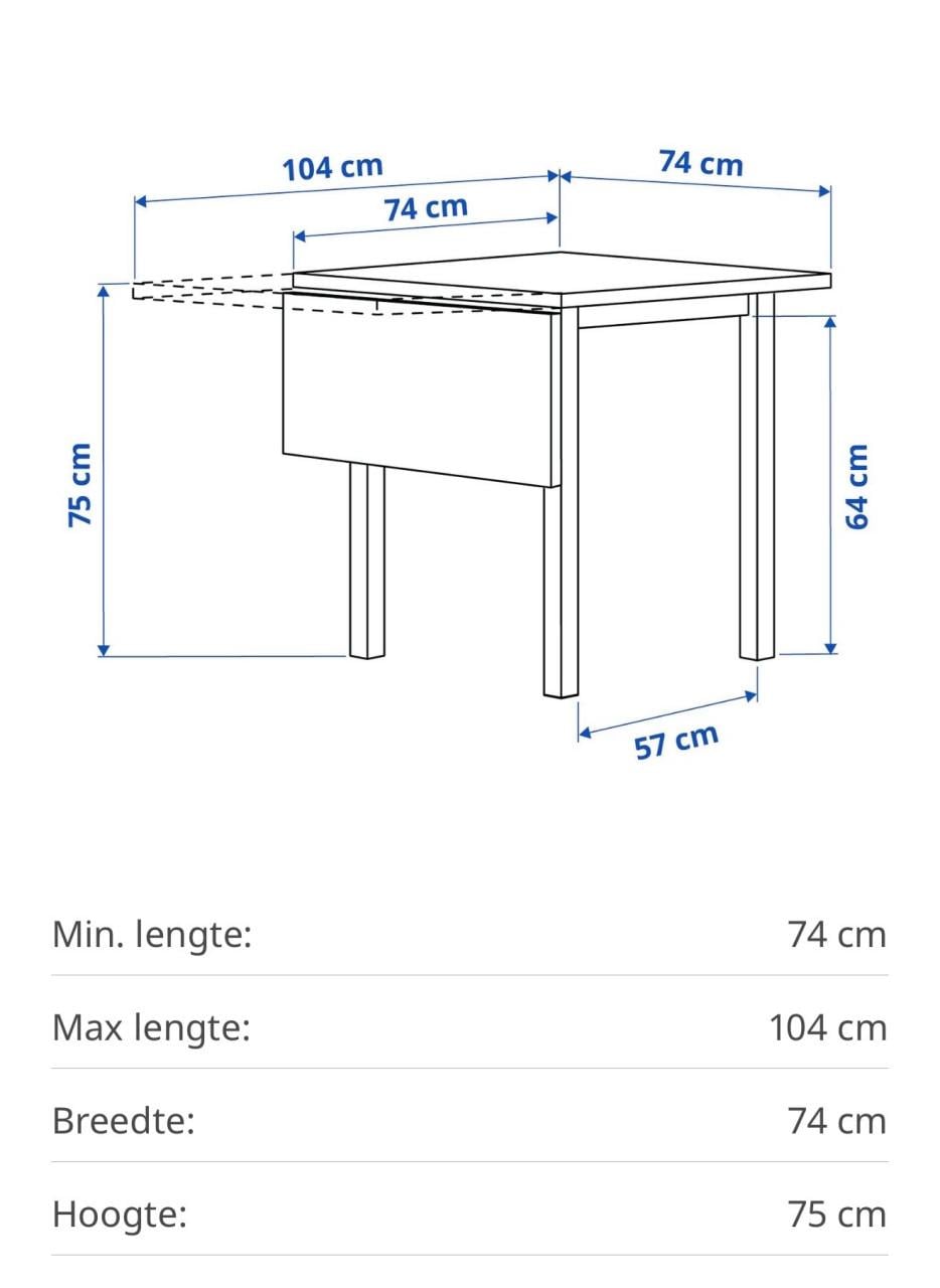IKEA NORDVIKEN klaptafel - wit