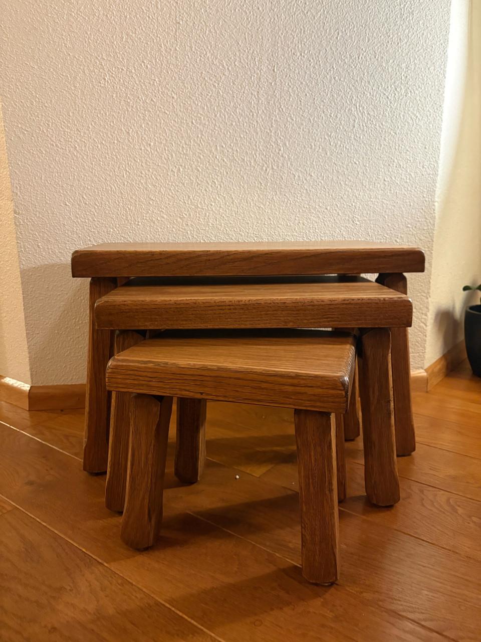 Bijzettafels 3 stuks hout