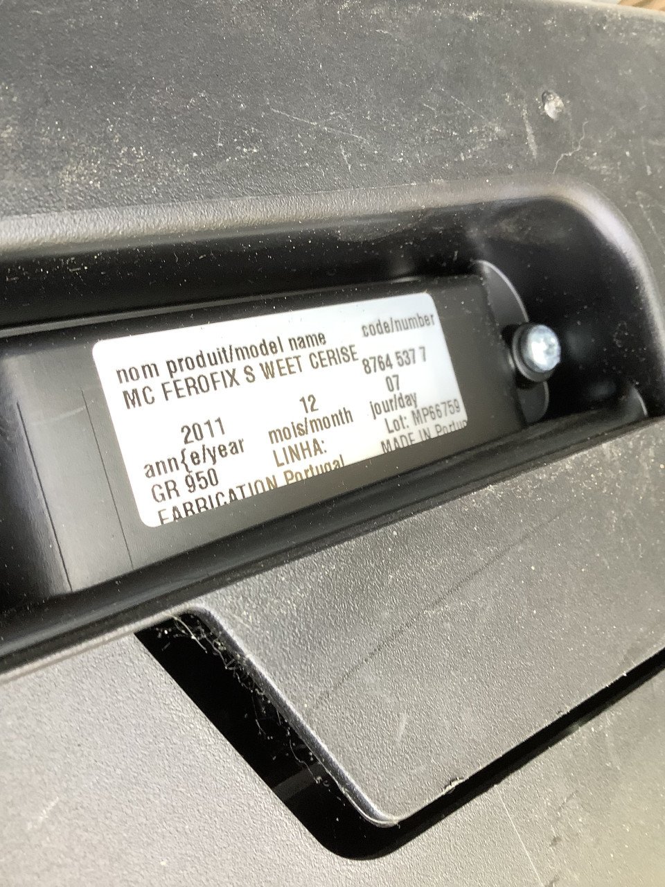 Nette autostoel Maxi-Cosi FeroFix. Verstelbare rug in hoogte.