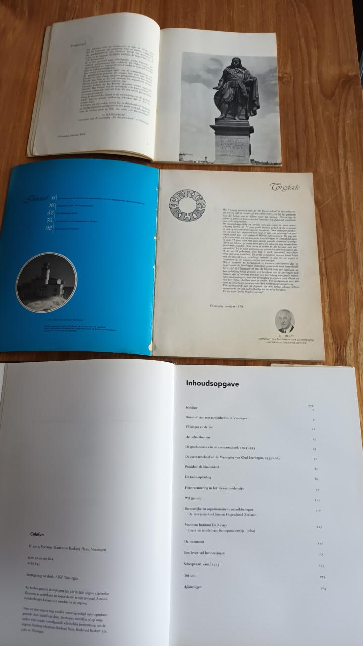 3 jubileumboeken van de Zeevaartschool; De Ruyterschool Vlissingen