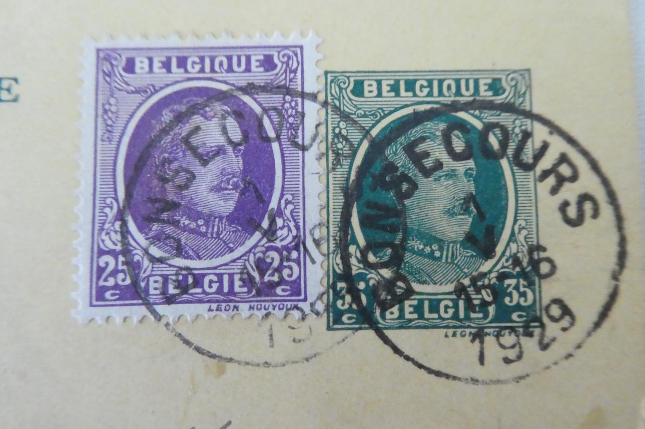 Briefkaart, 1929, Bon-Secours (België) – Sluis (NL)