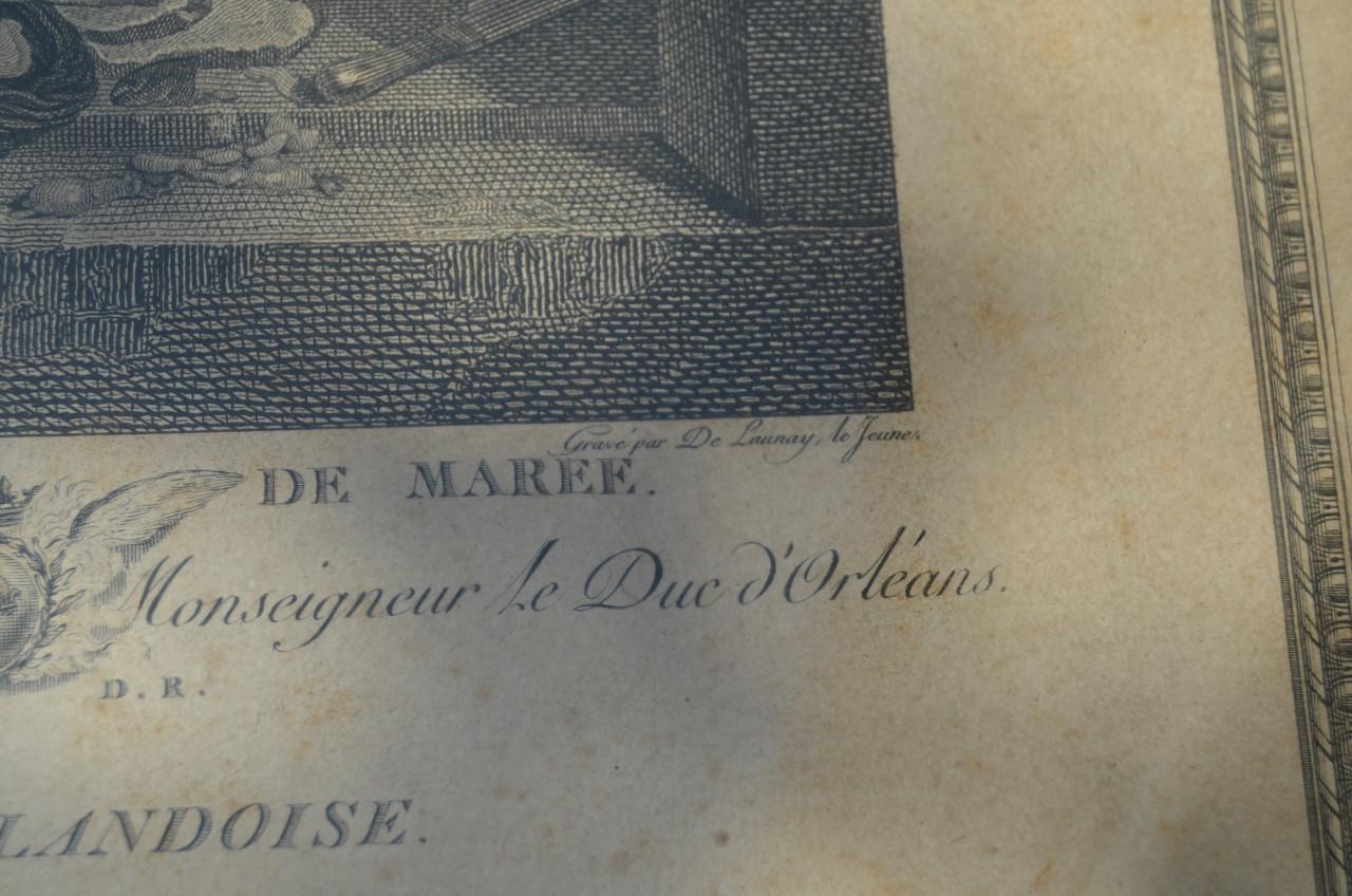 Franse gravure 'La Vendeuse de Maree' circa 1786
