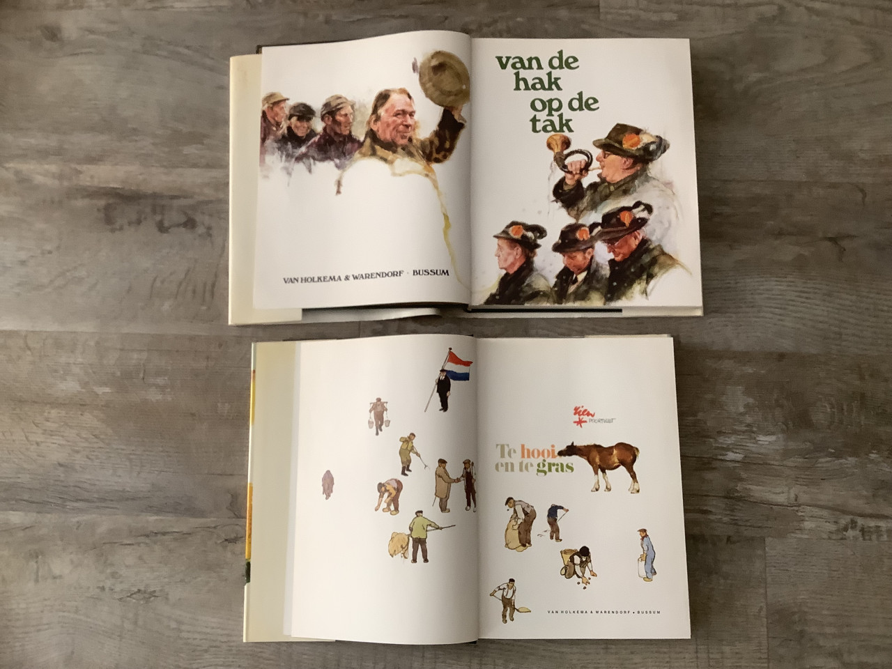 4x Rien Poortvliet - Hak/Tak, Hooi/Gras, Braaf, Kabouters Spreekwoorden