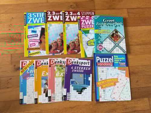 Zweedse puzzelboeken, 2,3 en 4 sterren € 5