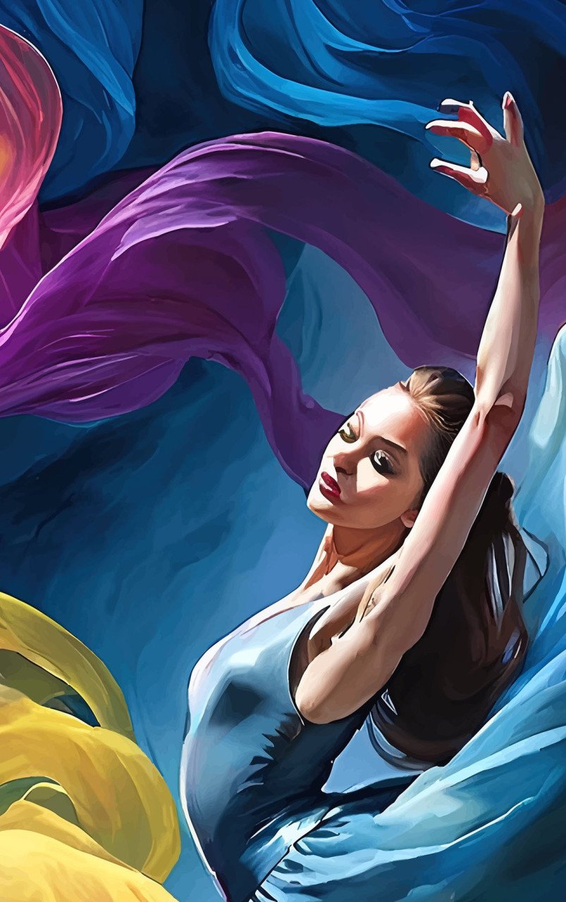 " Ballerina " Mooie Giclée op hoogwaardig professioneel canvas, 100% katoen