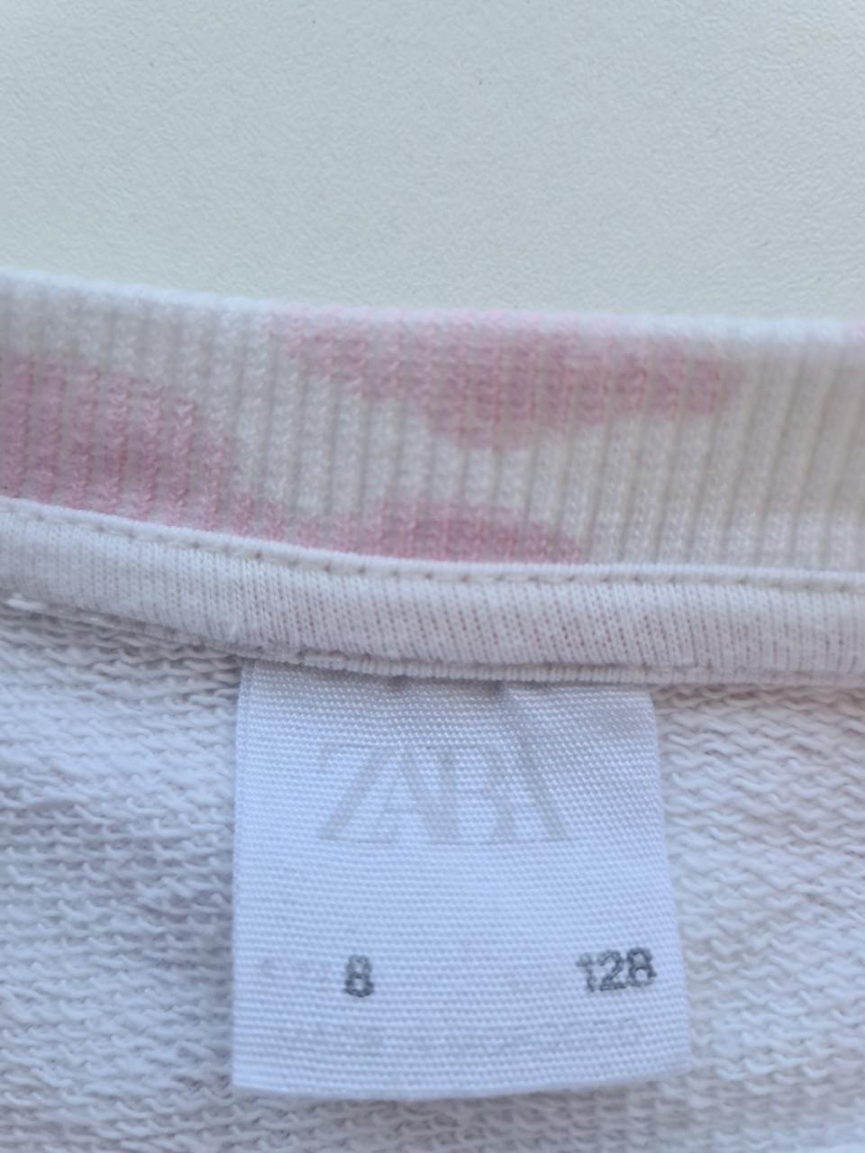Zara roze/witte sweater jurk  Maat 128