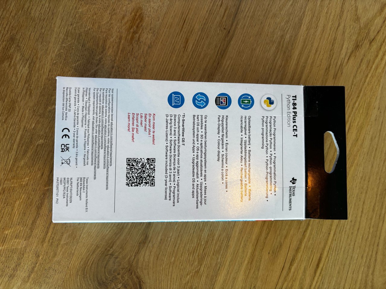 Texas instruments ti-84 plus ce-t python grafische rekenmachine