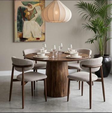 HUUS Japandi eetkamerstoelen, 5 stuks, NIEUW