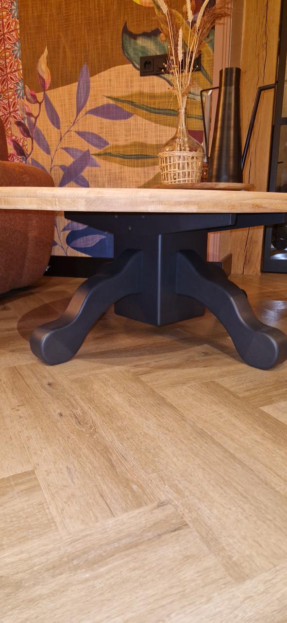 Massief eiken ovale salontafel