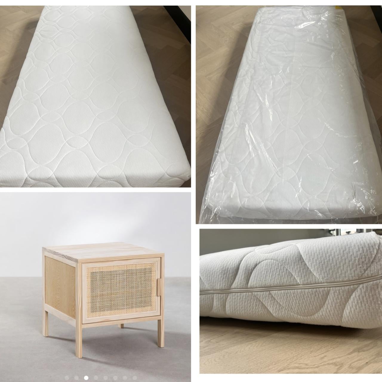 Bed 190x90 compleet met o.a. hoofdbord, nachtkastje en matras