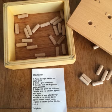 Pokerkistje oudhollands spel - hout - oud Hollands pokerspel