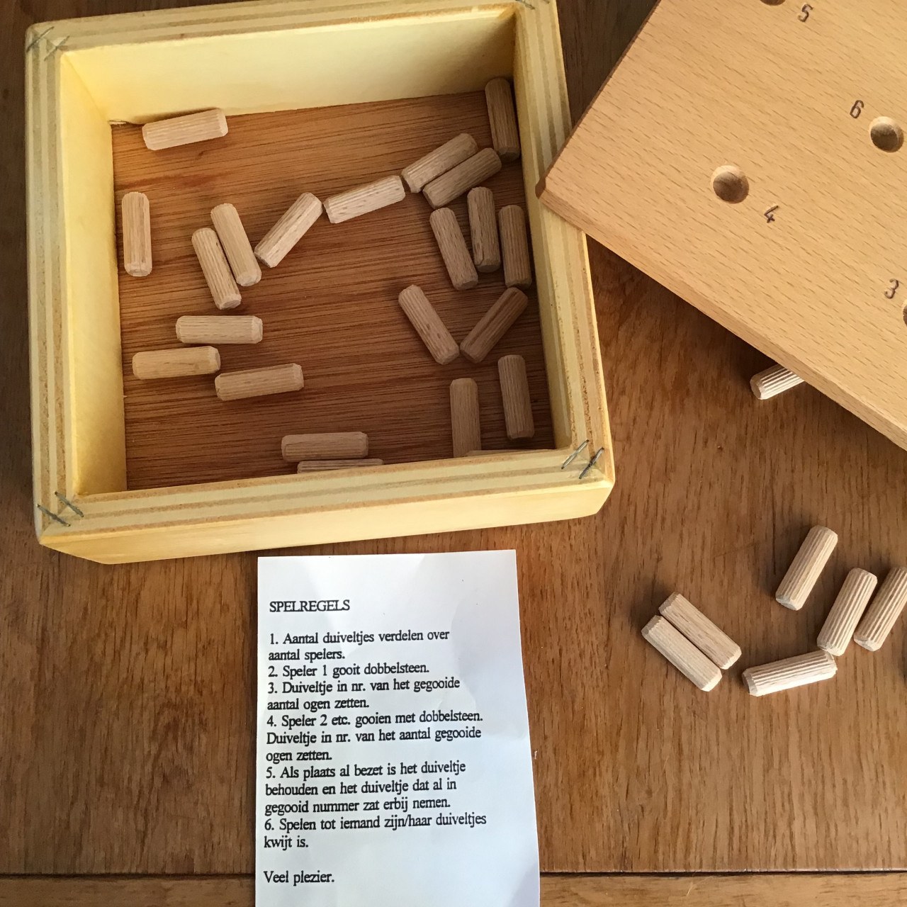 Pokerkistje oudhollands spel - hout - oud Hollands pokerspel