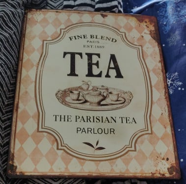 Metalen bord Tea