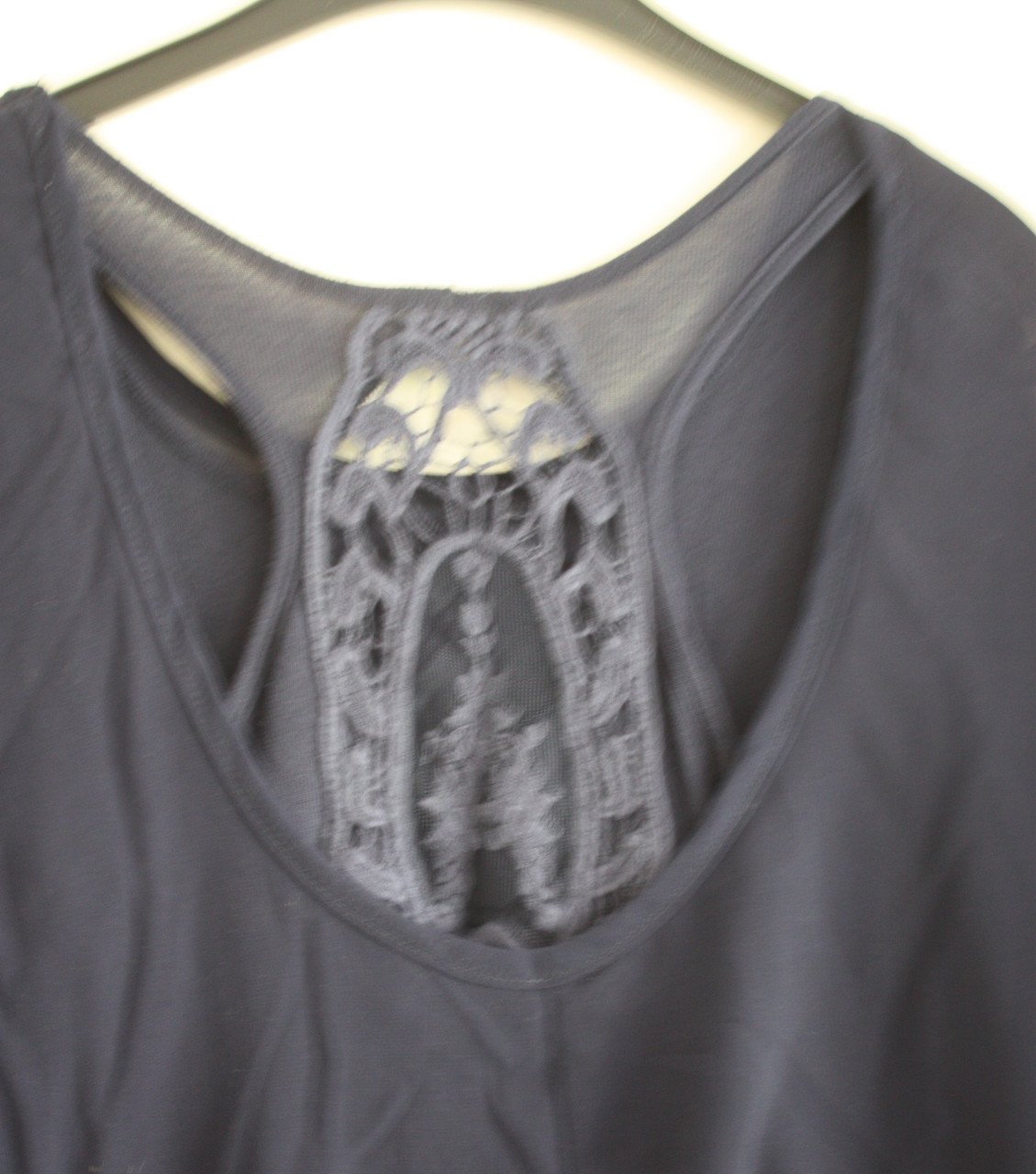 Donkerblauwe shirt met kanten rug stuk maat tu 1 maat