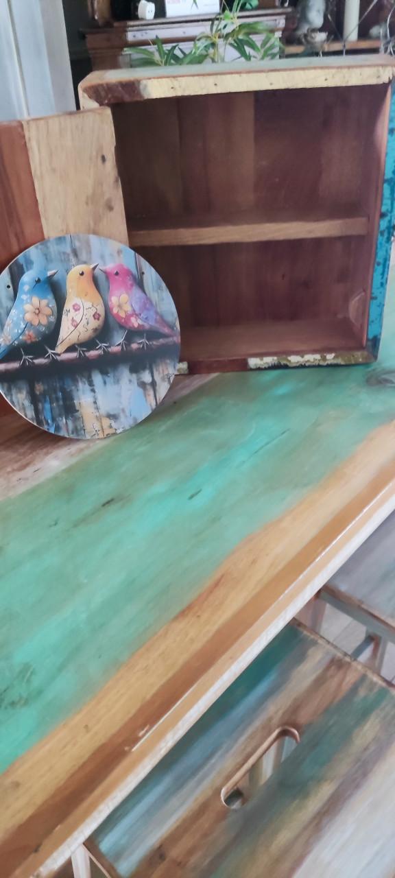 Surfing beach-look mango/acacia bartafel met 4 barkrukken (VidaXL)