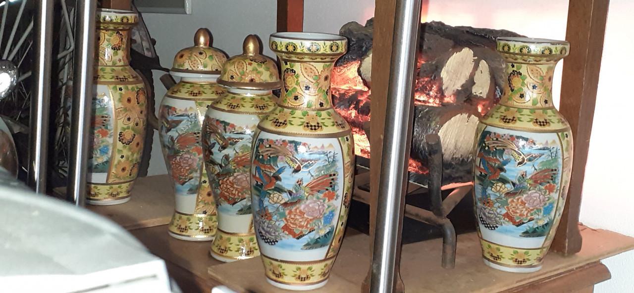 6 x Grote Chinese Vazen ** Porcelein & Chinese ART+ Sterrenbeeld & Fontein