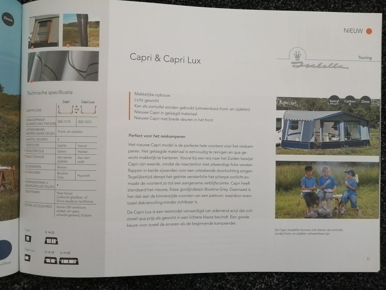 Nieuwe Isabella Capri voortent met carbonX frame! * MOET WEG *