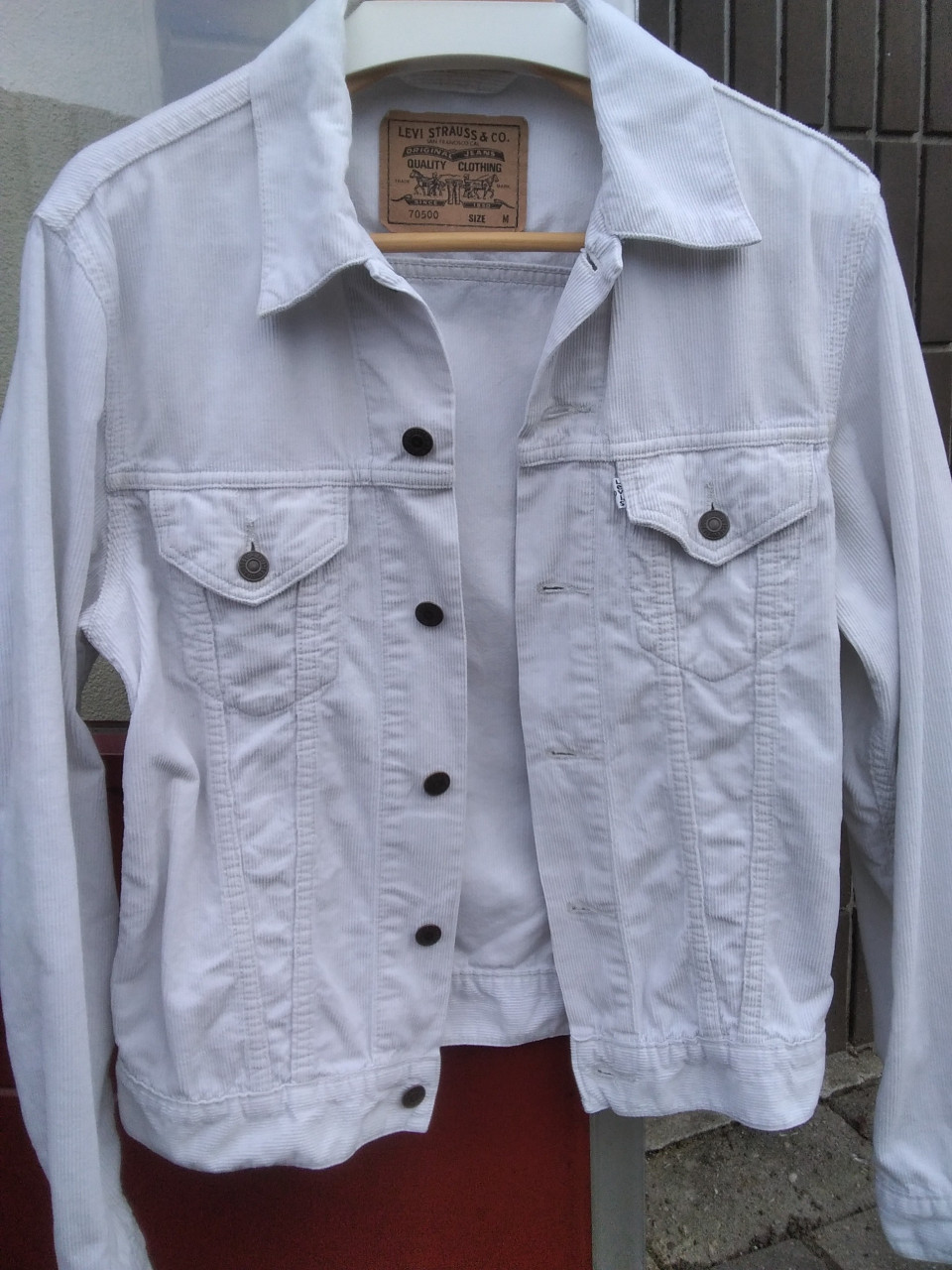 Levi's wit geribd spijkerjasje