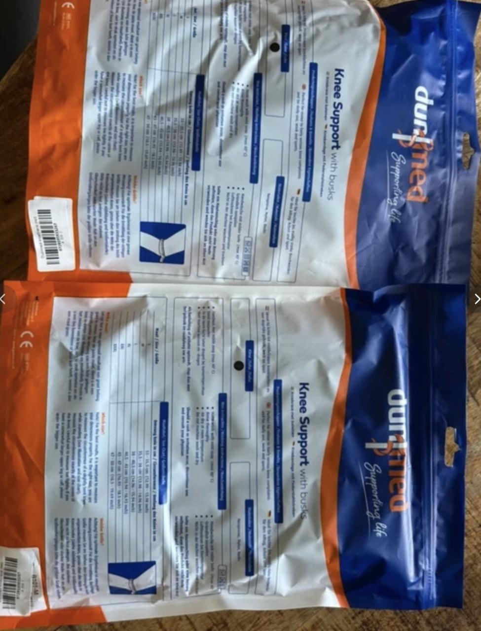 Kniesteunen maat M. Nieuw in verpakking