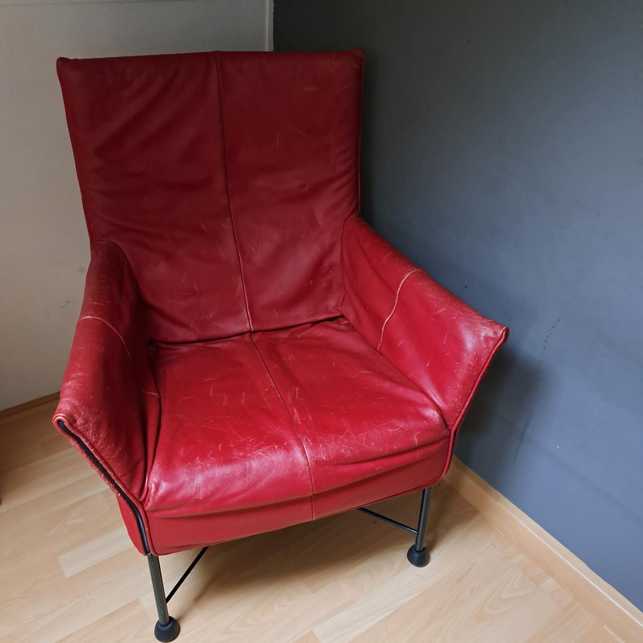 Leren bordeau rode Charly stoel
