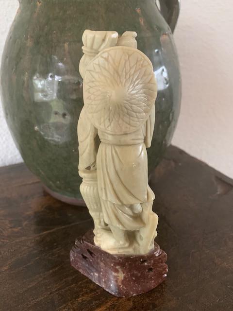 Chinees spekstenen beeld vissertje