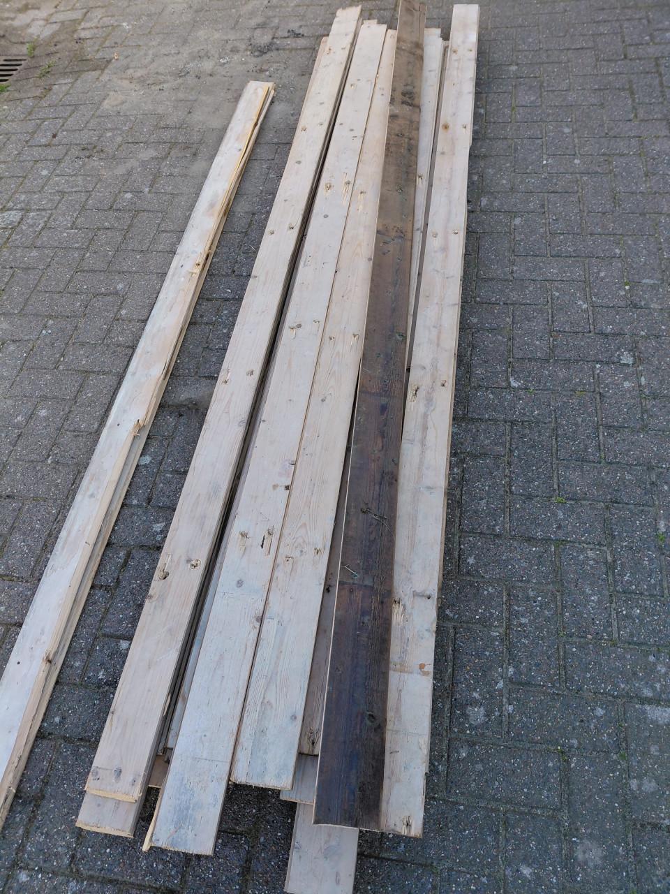 Vuren houten vloerplanken gebruikt