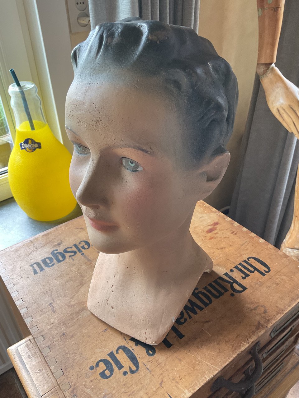 Gipsen paspop etalage hoofd