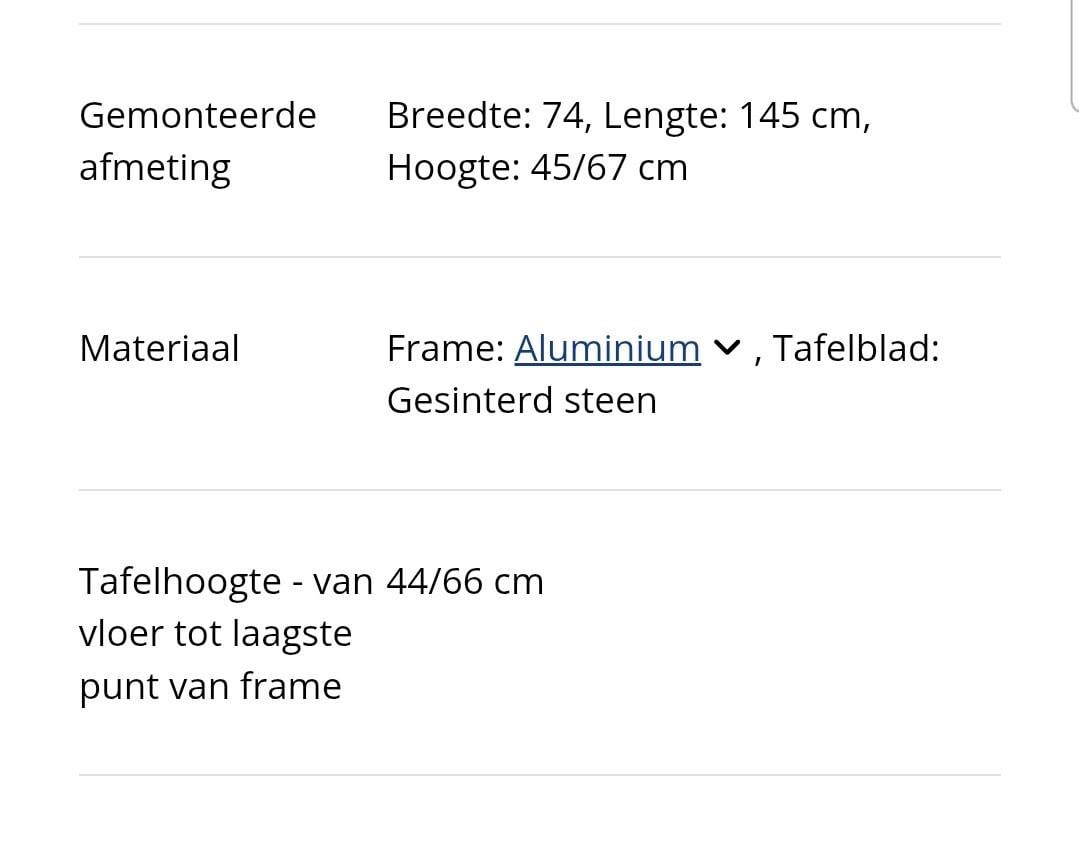 Tuin salontafel in hoogte verstelbaar