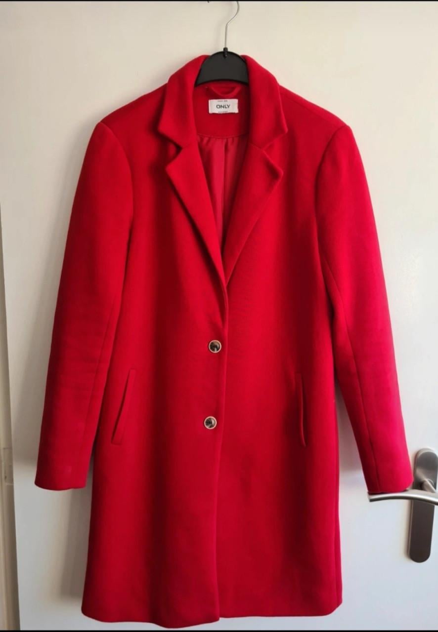 Rode lange blazer jas van Only Maat M