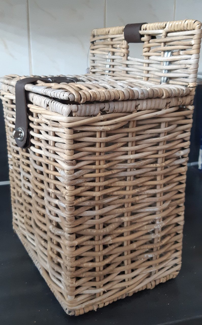 Rieten fietsmand voor bagagedrager