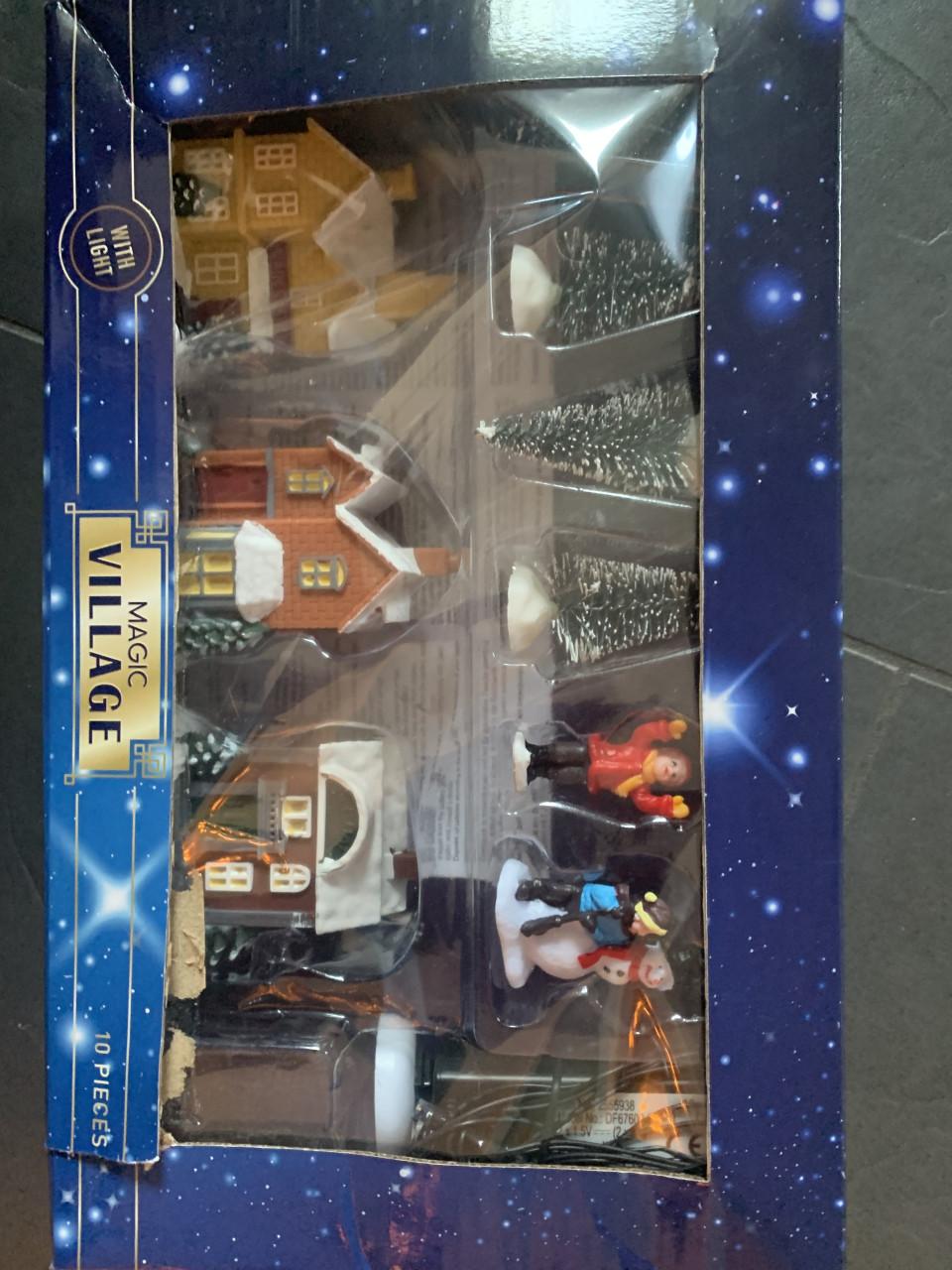 Verlicht kerstdorpje