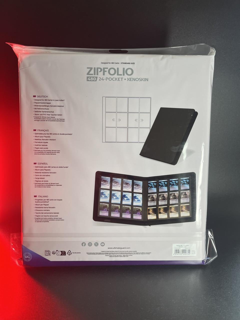 Ultimate Guard Zipfolio 480 24-Pocket Xenoskin – Red