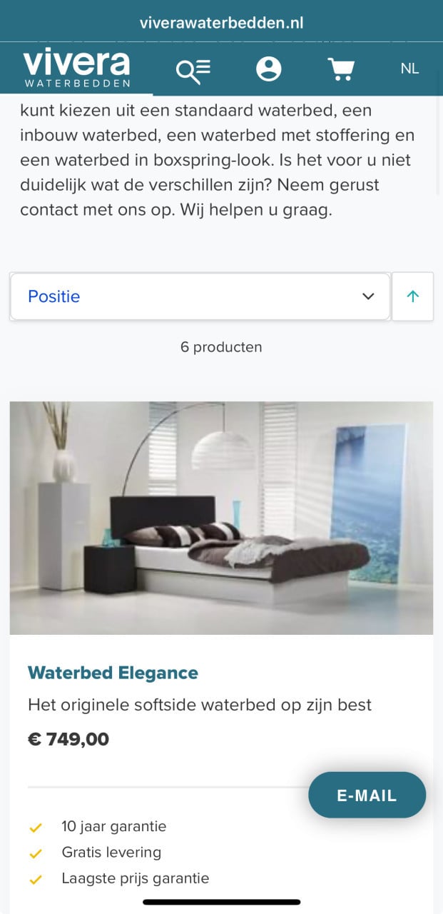 Vivera waterbed 160/200 gratis af te halen