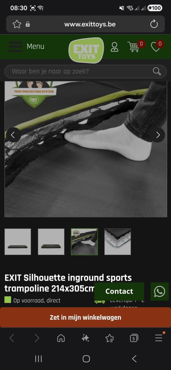 Trampoline inground 214x305cm + afdekhoes